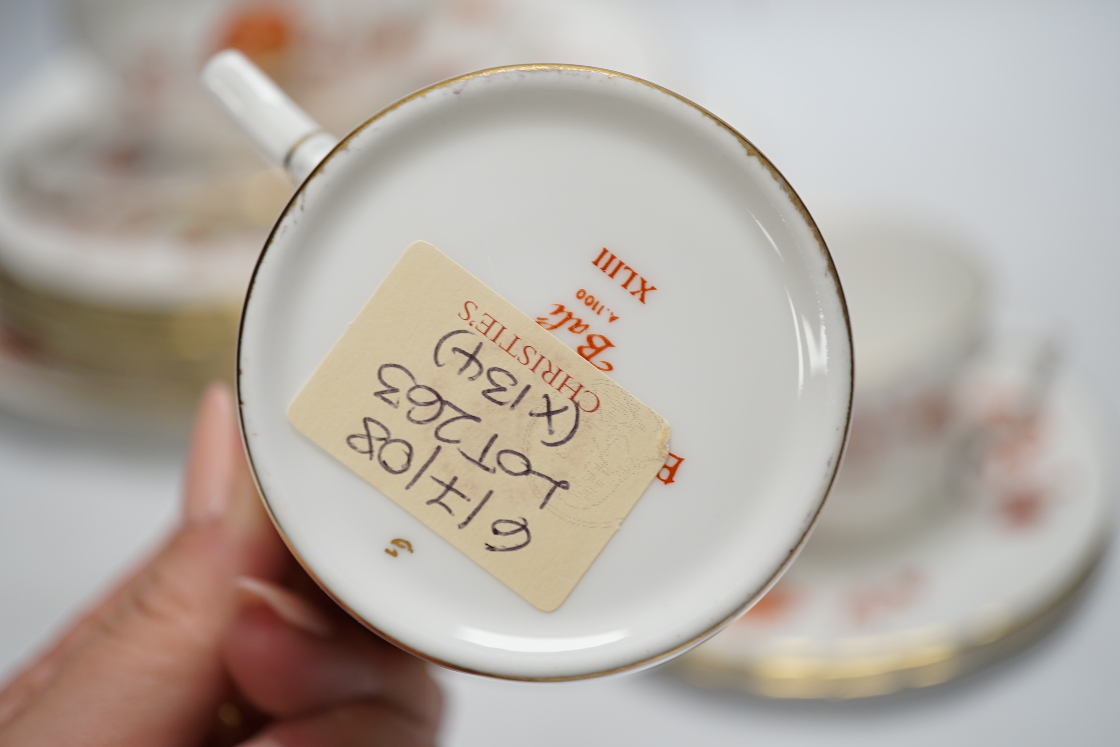 A Royal Crown Derby ‘Bali’ pattern part dinner and coffee service for six setting